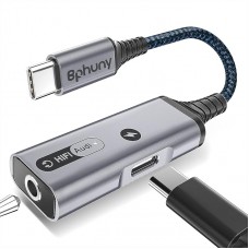 Адаптер Bphuny ‎MH-339 2в1 USB-C / 3.5 mm для навушників та зарядного пристрою Grey (R3923)