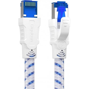 Високошвидкісний мережевий Патч корд Digoloan Cat 8 15 м до 40 Гбіт/с White (R3933) Високошвидкісний мережевий Патч корд Digoloan Cat 8 15 м до 40 Гбіт/с White (R3933)