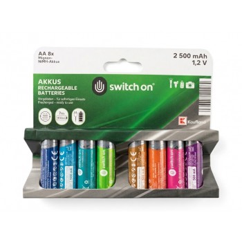 Акумуляторні батареї Switch ON Ni-MH HR6 АА 8шт 2500 mAh (R4770131820250) Акумуляторні батареї Switch ON Ni-MH HR6 АА 8шт 2500 mAh (R4770131820250)