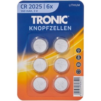 Батарейка Tronic літієва CR2025 блістер 6 шт (PS-202509) Батарейка Tronic літієва CR2025 блістер 6 шт (PS-202509)
