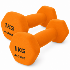 Гантелі вінілові Crivit 2 x 1 кг Orange (R4835131820250) Гантелі вінілові Crivit 2 x 1 кг Orange (R4835131820250)