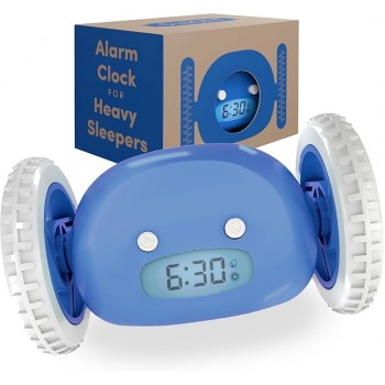 Тікаючий будильник Clocky Run CH-1818 на коліщатках Blue (R3454)