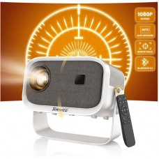 Проектор Jimveo E18 1080P Full HD обертання на 360° - WiFi 6 і Bluetooth 5.2 сумісний із телефоном/ПК/телевізором/USB/HDMI White (R3436)