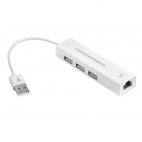 USB-хаб DX139 LAN+USB 2.0 на 3 порта White (RM3829)