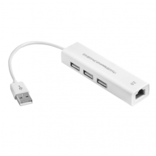 USB-хаб DX139 LAN+USB 2.0 на 3 порта White (RM3829)